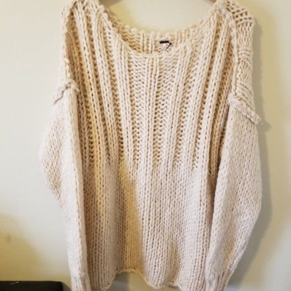 Free People Be There Pullover Cozy Sweater Cream - Picture 5 of 12